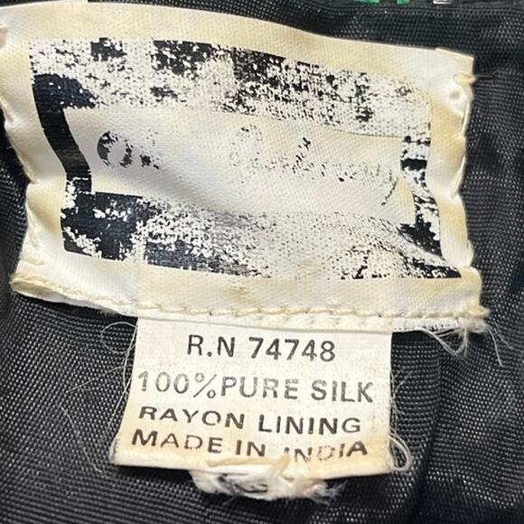 Women's 100% Silk Multicolor Sequin Beaded Open Front Long Sleeve Coat Jacket M - Picture 4 of 4